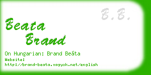 beata brand business card