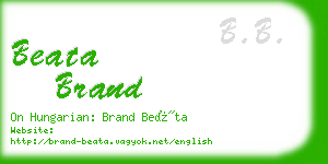 beata brand business card